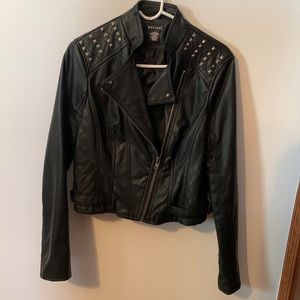 Black faux leather jacket